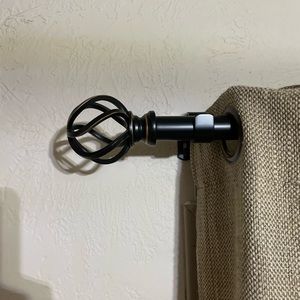 2 rods-Bronze, oil rubbed, 36” length, 1 in. Diameter, curtain rod from Wayfair.